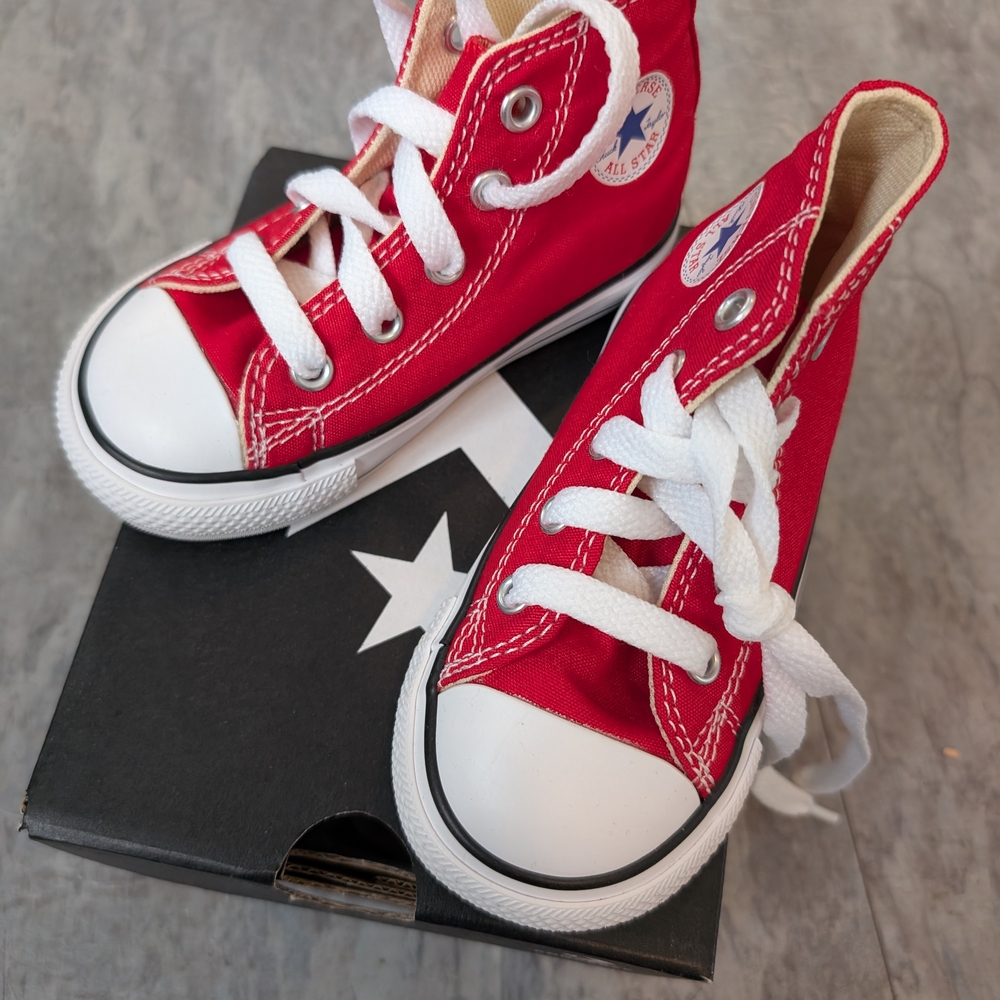 Converse Red and White High-Tops